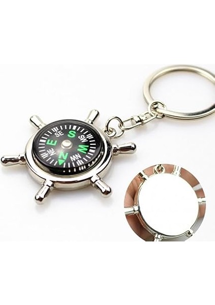 Yaratıcı Pusula Kolye Anahtarlıklar Araba Anahtarlık Dekor Çanta Anahtarlık Süs Hediye Paslanmaz Çelik Mini Cep Pusula Navigasyon Anahtarlık Açık Kamp Mağaracılık Yürüyüş Için fırsatları