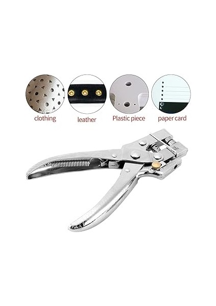 Perçin Ayarlayıcı Punch Pense - Delik Delme Pense Kemer Kuşgözü Ayar Aracı Kemer Delikleri Kuşgözü Ayar Aracı Karton Delik Delme Aracı 100 Adet Kolay Basın Içi Boş Grometler modelleri