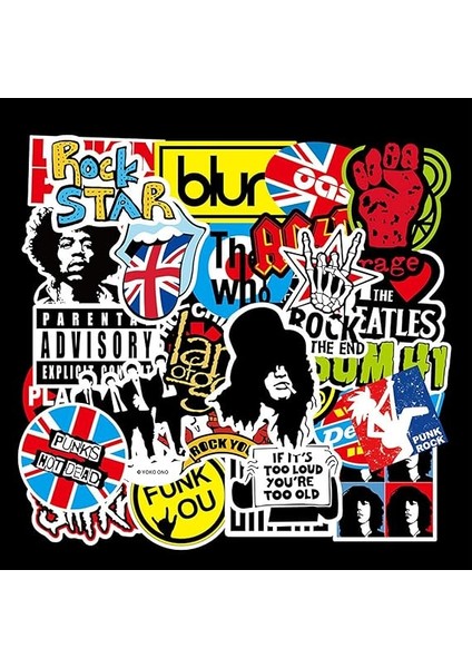 Çıkartma Seti 100 Adet Rock Band Punk Çıkartma Heavy Metal Punk Müzik Bandı Su Geçirmez Vinil Çıkartma Bomba Otomobil, Motosiklet, Kaykay, Scooter, Dizüstü Bilgisayar, Bavul, Kask Için fiyatları