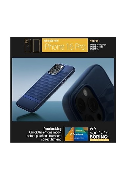 Caseology iPhone 16 Pro Magsafe Kılıf Parallax Mag Hava Kanalı Teknolojisi™ Askeri Sınıf Koruma Midnight Blue 3 Boyutlu Tasarım Kapak - ACS08171 fiyatları