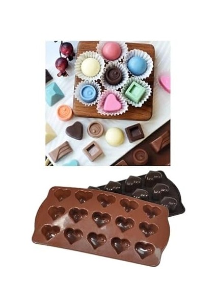 Home Kalp Şekilli Silikon Çikolata Kalıbı,şeker ve Buz Kalıbı,pasta ve Sofra Süslemesi Için Silikon Kolay Çıkarılabilir Kalıp (2 Adet) fiyatları