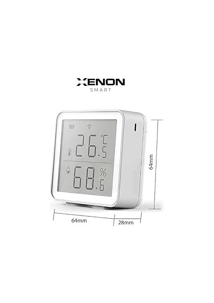 Smart Akıllı Dijital Termometre Uygulama Denetimli Wi-Fi 2.4 Ghz Iç Mekan Isı Ölçer ve Nem Ölçer (Higrometre) Sıcaklık ve Nem Sensörü X7508 fırsatları