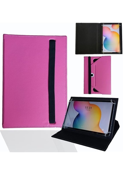 Case Tablet Standlı Üniversal Kapaklı Tablet Kılıfı Pembe Lenovo Tab4 10 16GB 10.1" ile Uyumlu fiyatları
