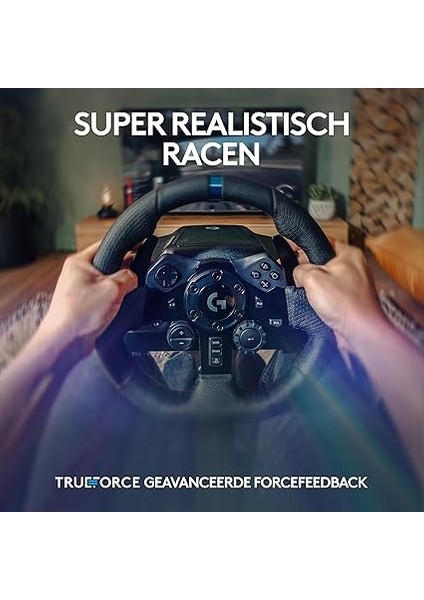 G G923 Driving Force Yarış Direksiyonu, Aşamalı Fren Pedalı, Alüminyum, Çelik ve Deri Yapı, Ps3/ps4/ps5/pc ile Uyumlu, Trueforce Teknolojisi, Aşamalı Fren Pedalı, Siyah modelleri