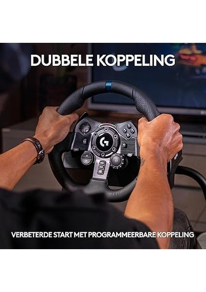 G G923 Driving Force Yarış Direksiyonu, Aşamalı Fren Pedalı, Alüminyum, Çelik ve Deri Yapı, Ps3/ps4/ps5/pc ile Uyumlu, Trueforce Teknolojisi, Aşamalı Fren Pedalı, Siyah indirimleri