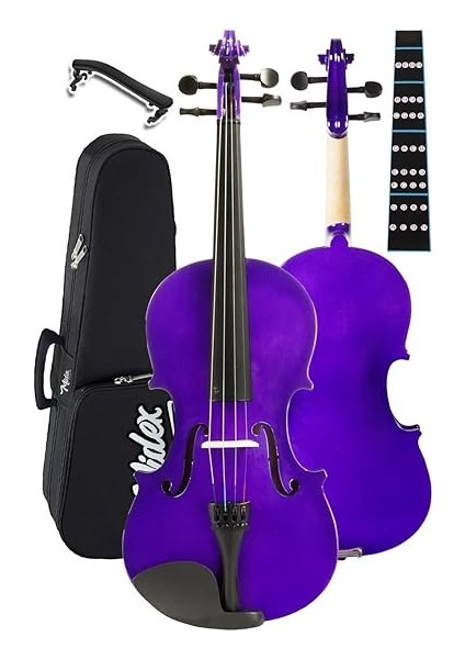 HGA44PU-TYS Mor 4/4 Tam Boy Keman Seti (Yastık Yedek Tel Susturucu Çanta Yay Reçine Metod) fırsatları