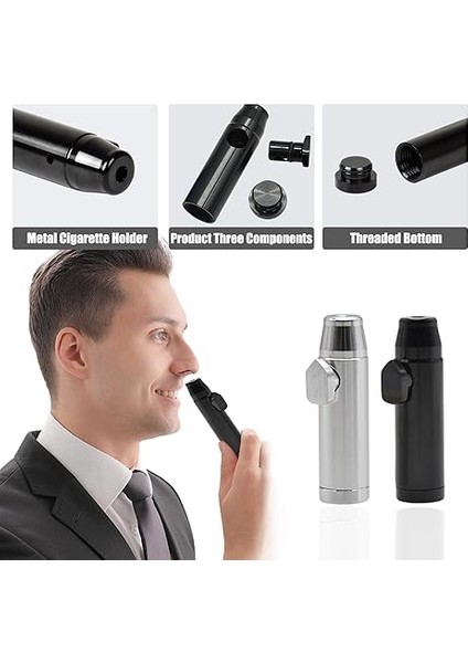 Adet Enfiye Dozajı, Sniff Snuff Şişe Dispenseri, Enfiye Şişesi, Alüminyum Koklama Şişesi, Küçük Alüminyum Alaşımlı Huni, Huni ile Dozaj Aleti (Gümüş, Siyah) modelleri
