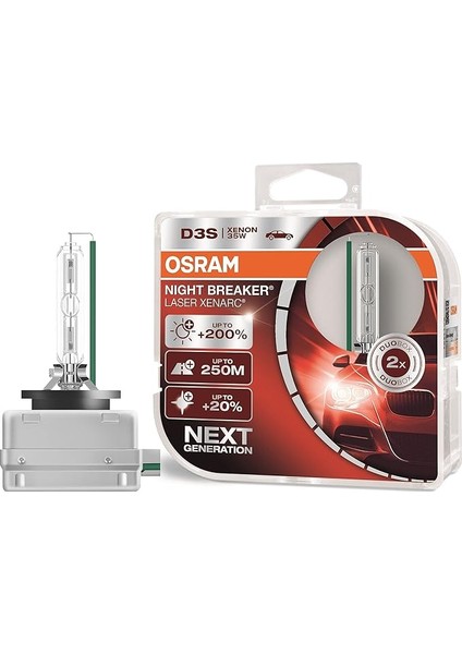 D3S Night Breaker Laser Xenon 42V 35W%200 Fazla Işık (Ikili Paket)