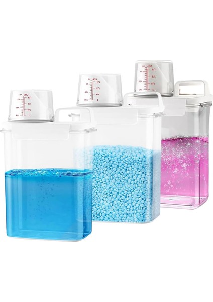 Mor Life 3 Adet Sızdırmaz Depolama Sıvı Toz Deterjan Erzak Saklama Kutusu- Ölçekli Deterjan Kutusu 1800 ml fiyatları