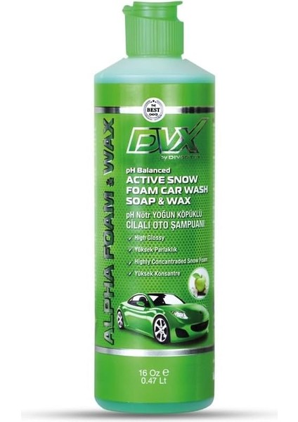 Dvx Alpha Foam Ph Nötr-Cilalı Oto Yıkama Şampuanı 16OZ (473 Ml.)
