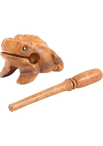 Geleneksel Tayland Şanslı Kurbağa Ahşap Müzik Aleti, Oyma Deco Vaklayan Ses Kurbağa Heykelcik, Ev ve Ofis Dekoru ve Için - #5 (1 Numara 5.8cm)