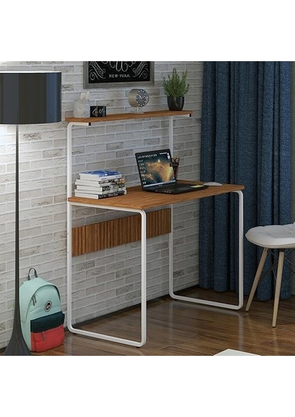 G Masa 100X50 Metal Iskeletli Parlak Bambu Yüzey Ders Çalışma ve Bilgisayar Masası modelleri