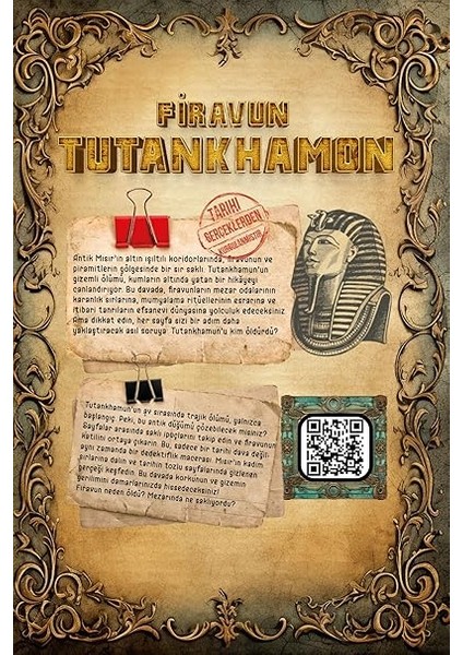 Davalar Dedektiflik Suç Çözümleme Oyunu Firavun Tutankhamon Dosyası - Gizem Bulmaca Cinayet Çözme Kutu Oyunları - Katil Bulma Dedektif Oyunu - Suçlu Kim, Cinayeti Çözebilir Misin? (Dava-4) fiyatları