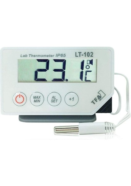30.1034 Dijital Alarmlı IP65 Su Geçirmez Termometre, Beyaz