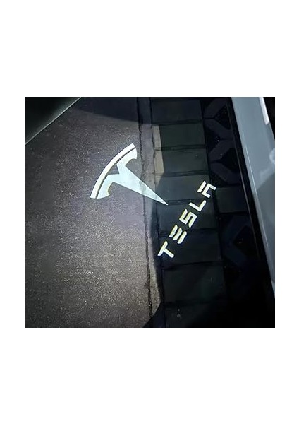 Tesla Juniper Model Y ile Uyumlu Araç Kapısı LED Projektör Işığı (Logo + Tesla Yazısı) modelleri