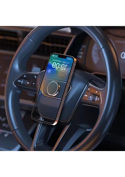 Direksiyon Manyetik Telefon Tutucu, 360° Dönebilir, Araç Içi ve Masa Üstü Montaj, Tüm Akıllı Telefonlarla Uyumlu, Anahtar, Pc, Çoklu Kullanım Alanı, Yüksek Güçlü Tutuş, Siyah (6cm - XCH2014)