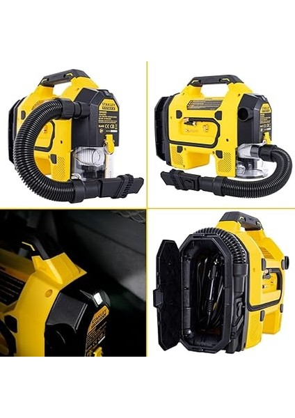 SXVI02001 12VOLT/18VOLT 160 Psı Dijital Basınç Göstergeli Lastik &amp; Yatak Şişirme Pompası + Araç Süpürgesi + LED Lamba (Akü Dahil Değildir) modelleri