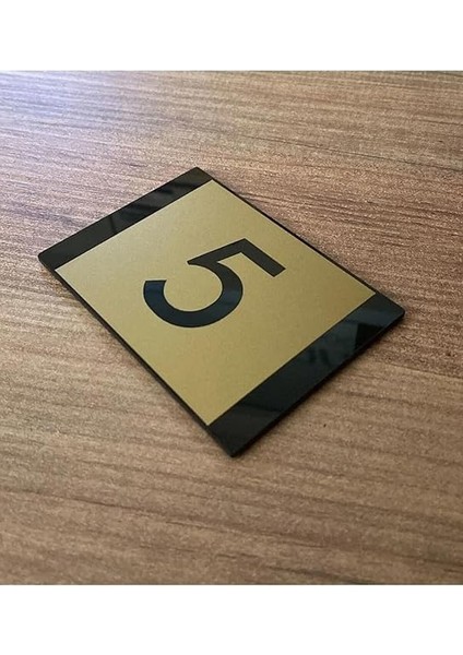 Gold Tasarım Kendinden Yapışkanlı Daire Kapı Numarası -5 fiyatları