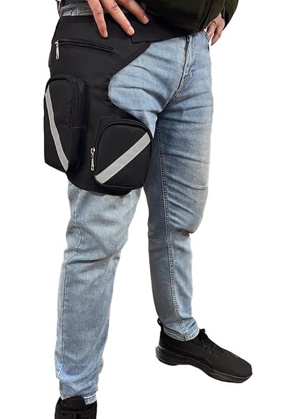 Su Geçirmez 3 Gözlü Reflektörlü Ayarlanabilir Motosiklet Kurye Bel Bacak Çanta - AL3253 fiyatları