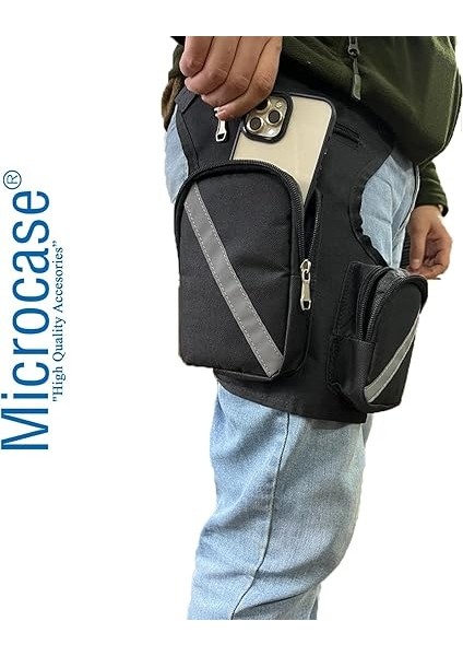 Su Geçirmez 3 Gözlü Reflektörlü Ayarlanabilir Motosiklet Kurye Bel Bacak Çanta - AL3253 modelleri