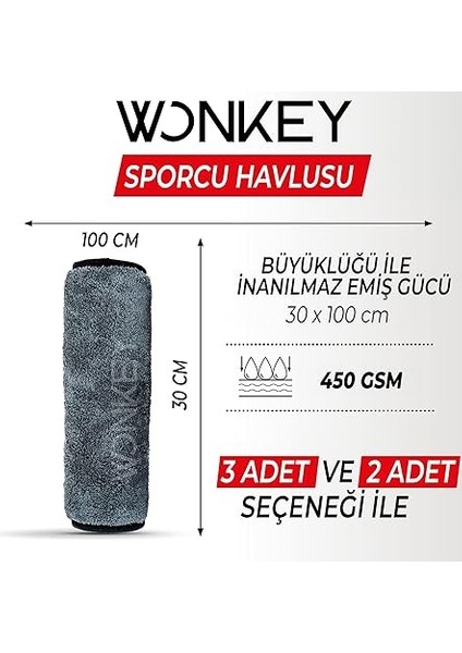 Sporcu Fitness Antreman Havlusu 30X100 Cm, Ultra Hafif ve Hızlı Kuruyan Mikrofiber Spor Havlu, Gym Boks Pilates Tenis Havlusu (2 Adet 30X100, Gri) fiyatları