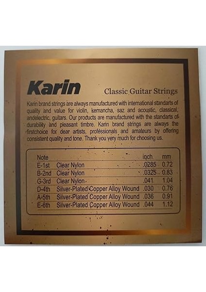 K1060 Klasik Gitar Takım Teli fiyatları