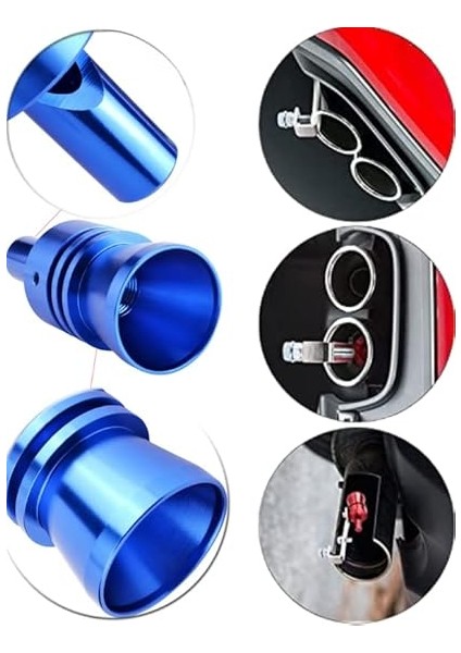 Aparatlı Islık Sesli Orta Egzoz Ucu Turbo Sesi (Krom-Gri) modelleri