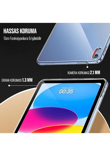 Apple ile Uyumlu 11 Inç iPad (A16) / iPad Air 10.9 Inç/ipad 10.nesil 10.9 Kılıf Şeffaf Silikon Arka Kapak fiyatları