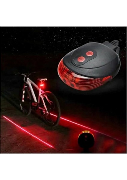 Lazer Şeritli 7 Fonksiyon 5 Ledli Stop Bisiklet Lamba