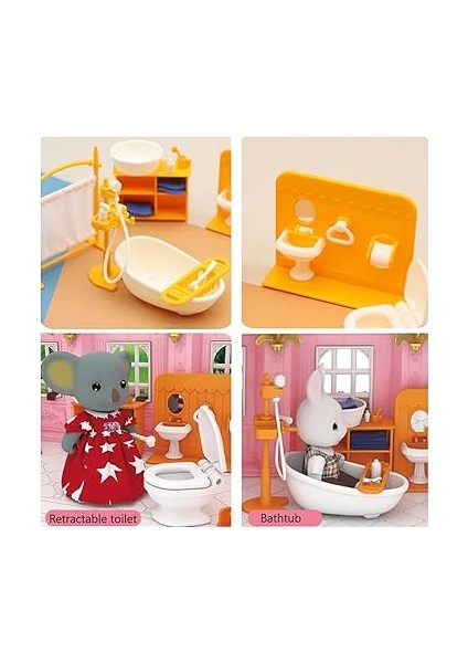 Oyuncak Bebek Evi Mobilya Seti, Banyo, 18 Adet Minyatür Mobilya Seti, Küvet, Tuvalet, Lavabo Dolabı, Elbise Askısı, Oyuncak Bebek Evi Aksesuarı Dekorasyon 1:12 Oyuncak Ev Dekorasyonu, Oyuncak indirimleri