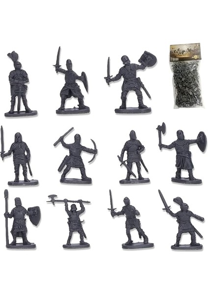 200 Adet Ortaçağ Asker Figürleri Model Oyuncaklar Figürler, Plastik Gerçekçi Eğitici Askerler Oyuncak Oyun Seti Çocuklar, Erkekler ve Kızlar Için