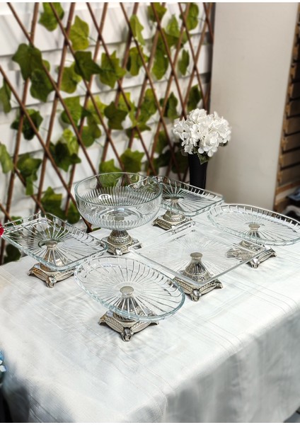 Seçkinev Flow 6 Parça Ayaklı Masa Sunum Tabağı Set fiyatları