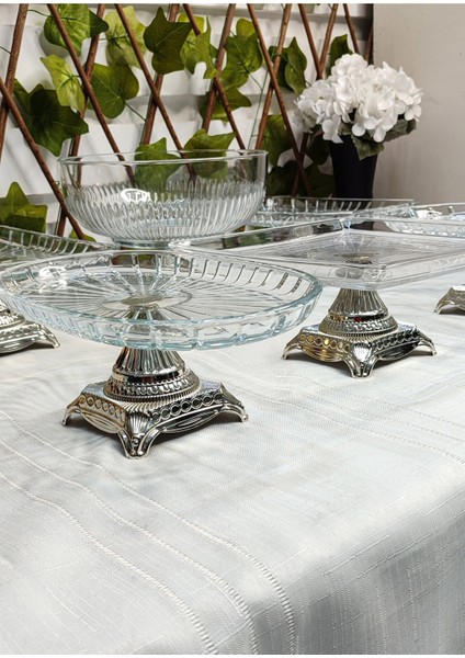 Seçkinev Flow 6 Parça Ayaklı Masa Sunum Tabağı Set modelleri