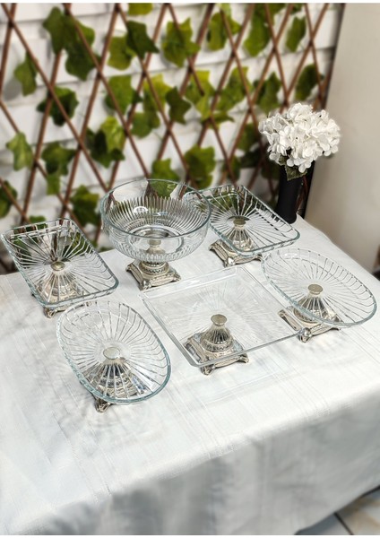 Seçkinev Flow 6 Parça Ayaklı Masa Sunum Tabağı Set indirimleri