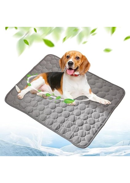 Dog Cooling Mat, Self-Cooling Pet Mat For Dogs &amp; Cats, Portable Washable Ice Silk Pad, For Home &amp; Travel, Easy To Fold, Wear-Resistant And Bite-Resistant (Grey,xl)