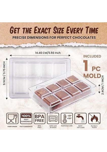 Home Dubai Çikolatası Için Kalıp, Sert Çikolata Kalıbı, Polikarbon Çikolata Kalıbı, Kırılmaz ve Esnemez 1:1 Gerçeklikte Dubai Çikolatası Elde Edin fiyatları