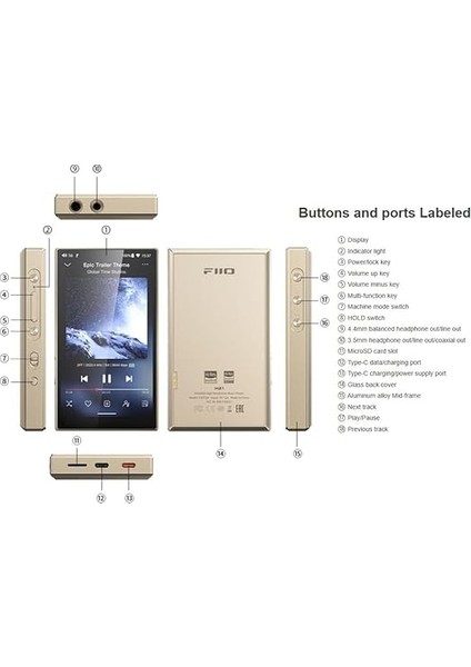 M21 Android 13 Taşınabilir Müzik Çalar Mp3 Walkman Snapdragon 680 4* CS43198 Dac Cips Hi-Res Ses Dsd Bluetooth Ldac (Mavi-Siyah) modelleri