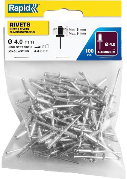 Percin 4X12 mm Aluminym 100 Adet