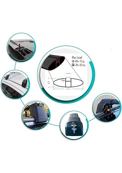 Auto Accessorıes Oto Aksesuar-Yapışık Tavan Çıtası Için Volvo Ile Uyumlu XC40 Suv (Hybrid) Için 2020-2024 Kilitlenebilir Ara Atkı Taşıyıcı Tavan Barı 2 Adet Gri indirimleri