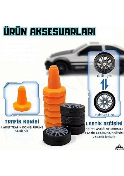 Ghz Uzaktan Kumandalı 4x4 Şarjlı Işıklı Drift Yapan Araba - Uzaktan Kumandalı Rc Drift Aracı (Beyaz) modelleri