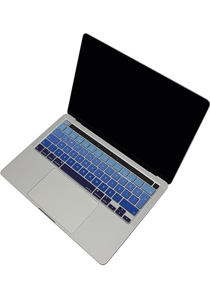 Macbook Pro 13INÇ M1-M2 Klavye Koruyucu Ombre Türkçe Q (Touchbarlı) A2338 A2289 A2251 A2141 ile Uyumlu Lacivert Mavi indirimleri