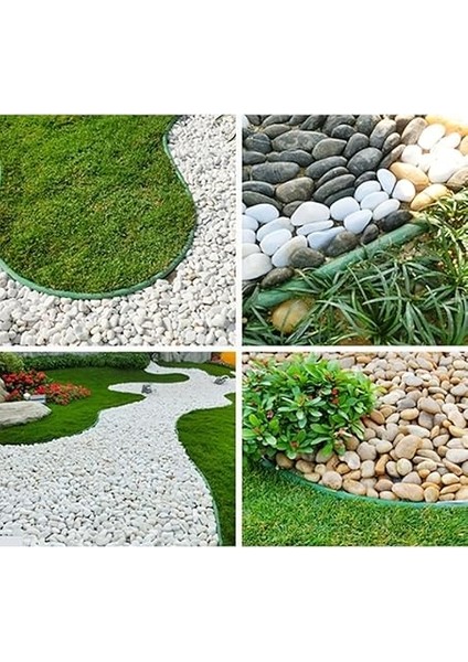 Çim Ayırıcı 2 M Yeşil Çim Sınırlayıcı Taş Toprak Ayıracı Çim Taş Toprak Bariyeri