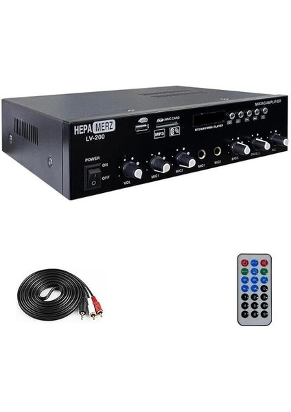 Merz LV-200 100V Trafolu ve 4-16 Ohm Mixer Amfi 200W Anfi Bluetooth USB fiyatları