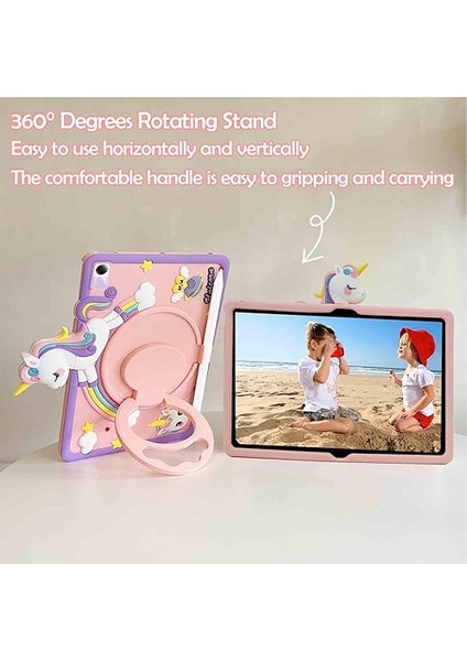 Xiaomi Redmi Pad Se 11 Inç 2023 ile Uyumlu Çocuk Kılıfı, Redmi Pad Se 11" Için Darbeye Dayanıklı Unicorn Kapak, Kalem Tutucu, 360 ° Dönen Saplı Stand fırsatları