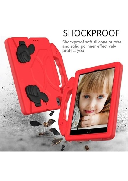 Samsung Galaxy T500 Tab A7 10.4 Inç Uyumlu Kılıf Standlı Çocuk Tablet Uyumlu Kılıfı Like - Kırmızı modelleri