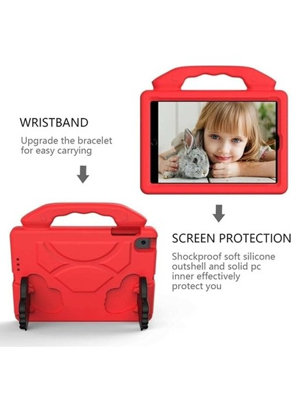 Samsung Galaxy T500 Tab A7 10.4 Inç Uyumlu Kılıf Standlı Çocuk Tablet Uyumlu Kılıfı Like - Kırmızı fırsatları