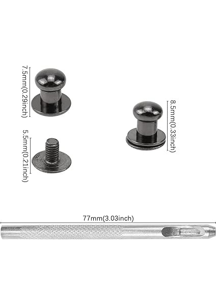 Deri Perçinler 80 Parça Vida Perçinler 5 mm Başlı Perçinler Vidalı Kapaklı Mantar Başlı Vidalar Kendin Yap El Sanatları Deri Çanta Ayakkabı Kemer Onarım Dekorasyon modelleri