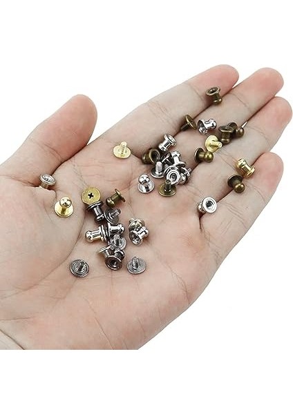 Deri Perçinler 80 Parça Vida Perçinler 5 mm Başlı Perçinler Vidalı Kapaklı Mantar Başlı Vidalar Kendin Yap El Sanatları Deri Çanta Ayakkabı Kemer Onarım Dekorasyon fırsatları