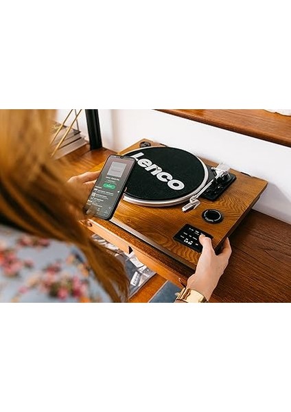 Ls-55 Pikap Entegre Hoparlörlü - Bluetooth Alıcısı - Mp3'ten Doğrudan Kodlama - 2 x 5 Watt Rms - USB Girişi - Aux - Kahverengi fırsatları