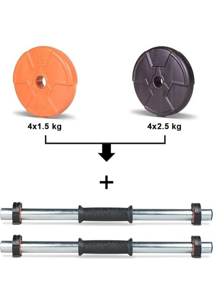 16 kg Dambıl Seti Turuncu-Siyah 6 In 1 Fitness Set fiyatları